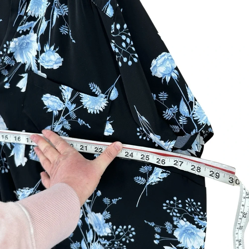 Harper Studio Crepe de Chine Flutter Short Sleeve Blouse women’s plus size 5x - Picture 9 of 10